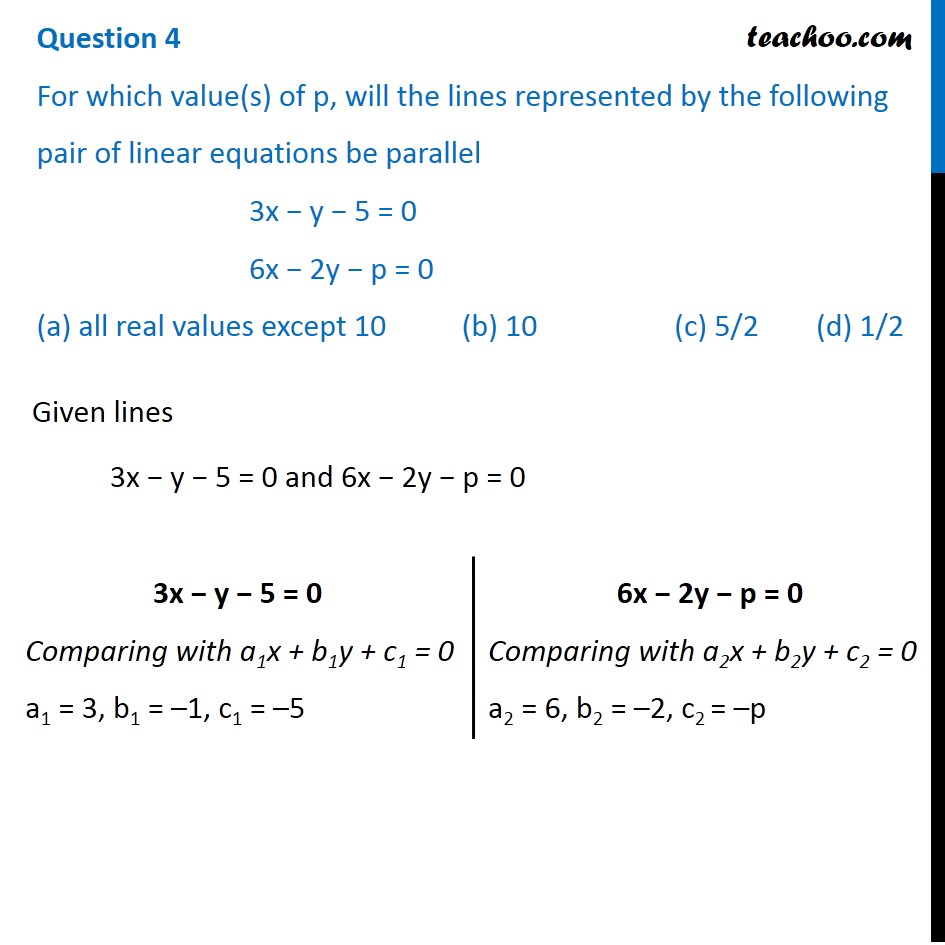 For Which Value S Of P Will The Lines Represented By The Pair Of