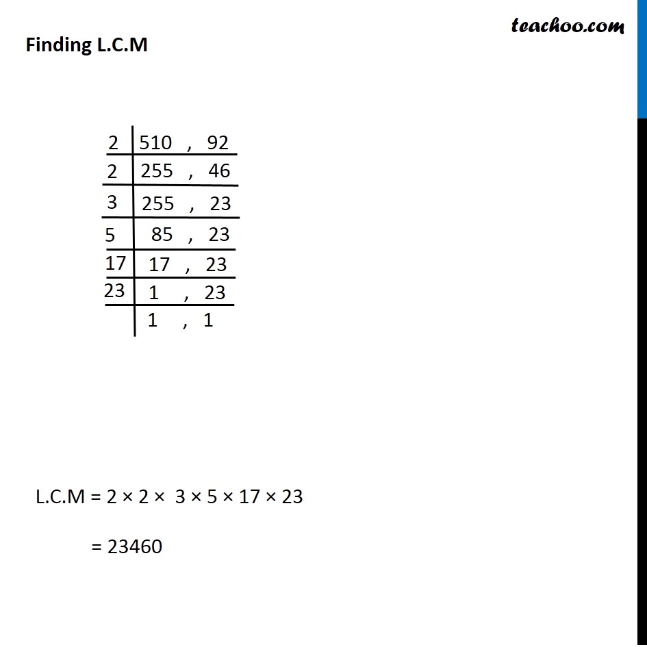 Ex 1.2, 2 - Find LCM and HCF of the following pairs - Ex 1.2