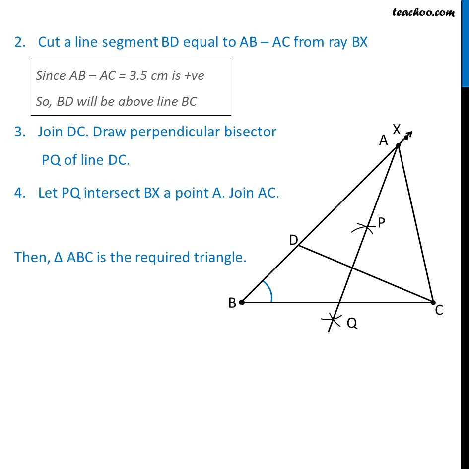 Ex 11.2, 2 - Construct Triangle ABC - BC = 8cm, B = 45, AB - AC = 13