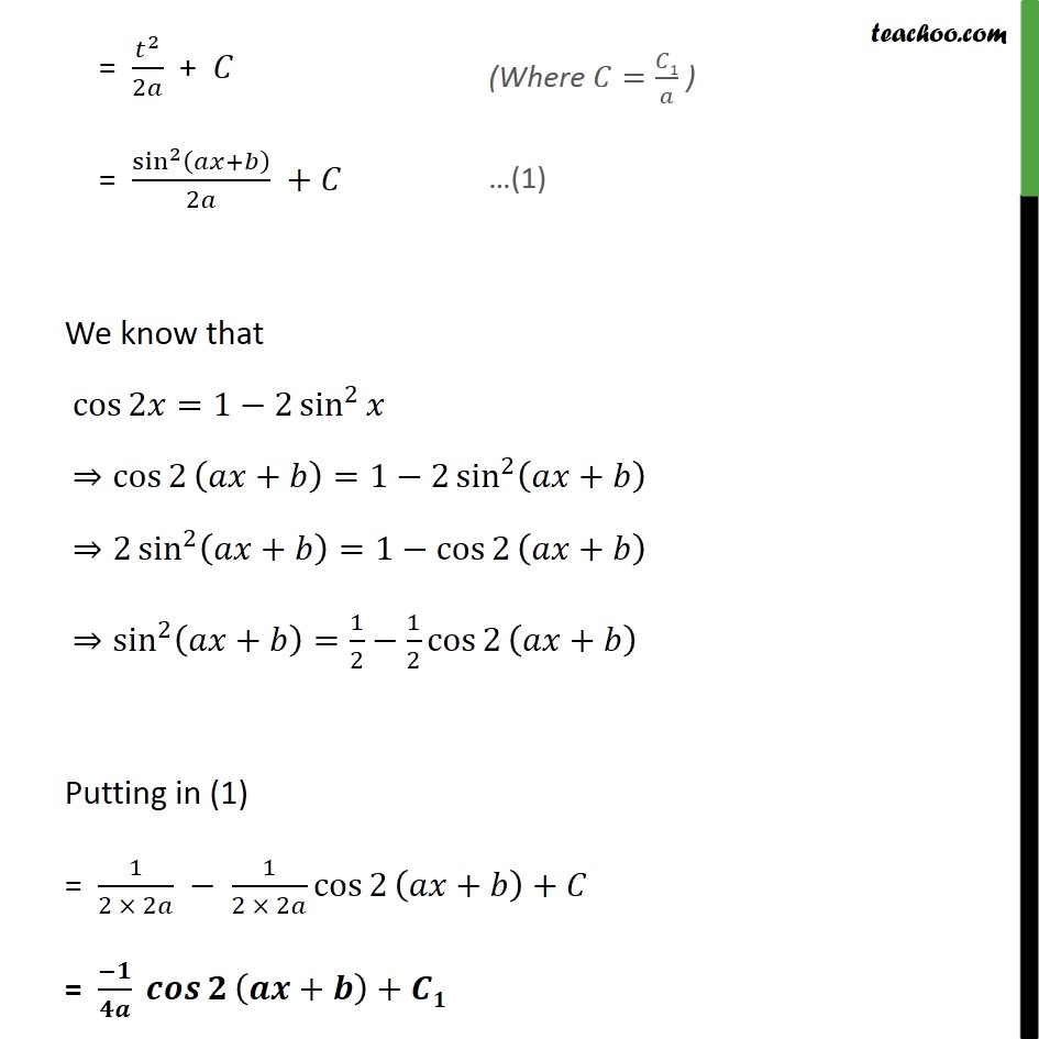 Ex 7.2, 5 - Integrate Sin (ax + B) Cos (ax+b) - Ex 7.2