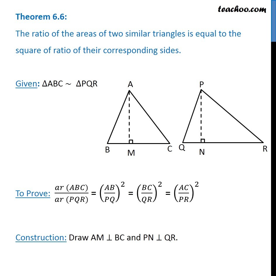 theorem-6-6-class-10-prove-that-ratio-of-areas-of-2-similar-triangle