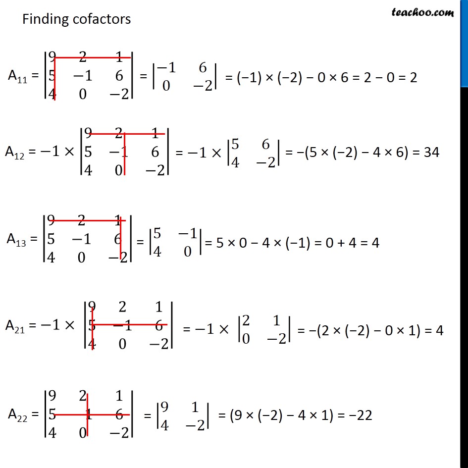 Finding inverse of matrix using adjoint - Part 12