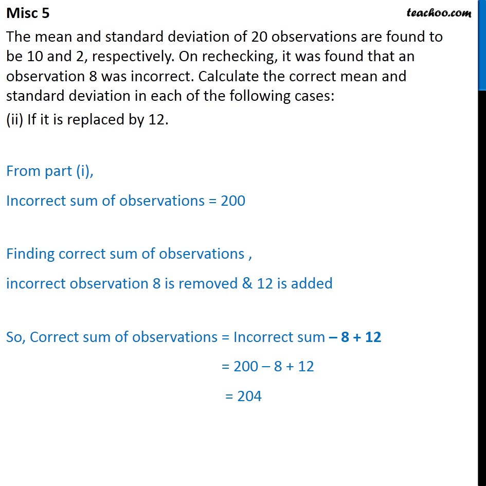 Misc 5 - Chapter 15 Class 11 Statistics - Part 6