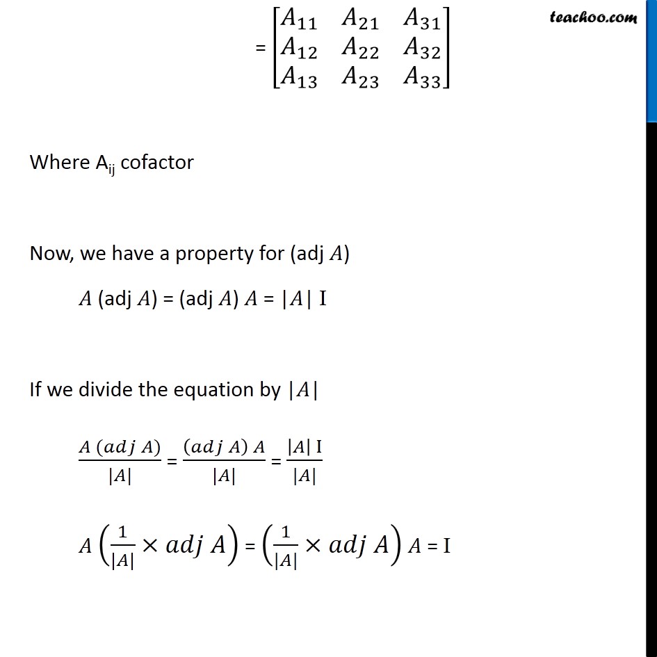 Finding inverse of matrix using adjoint - Part 2