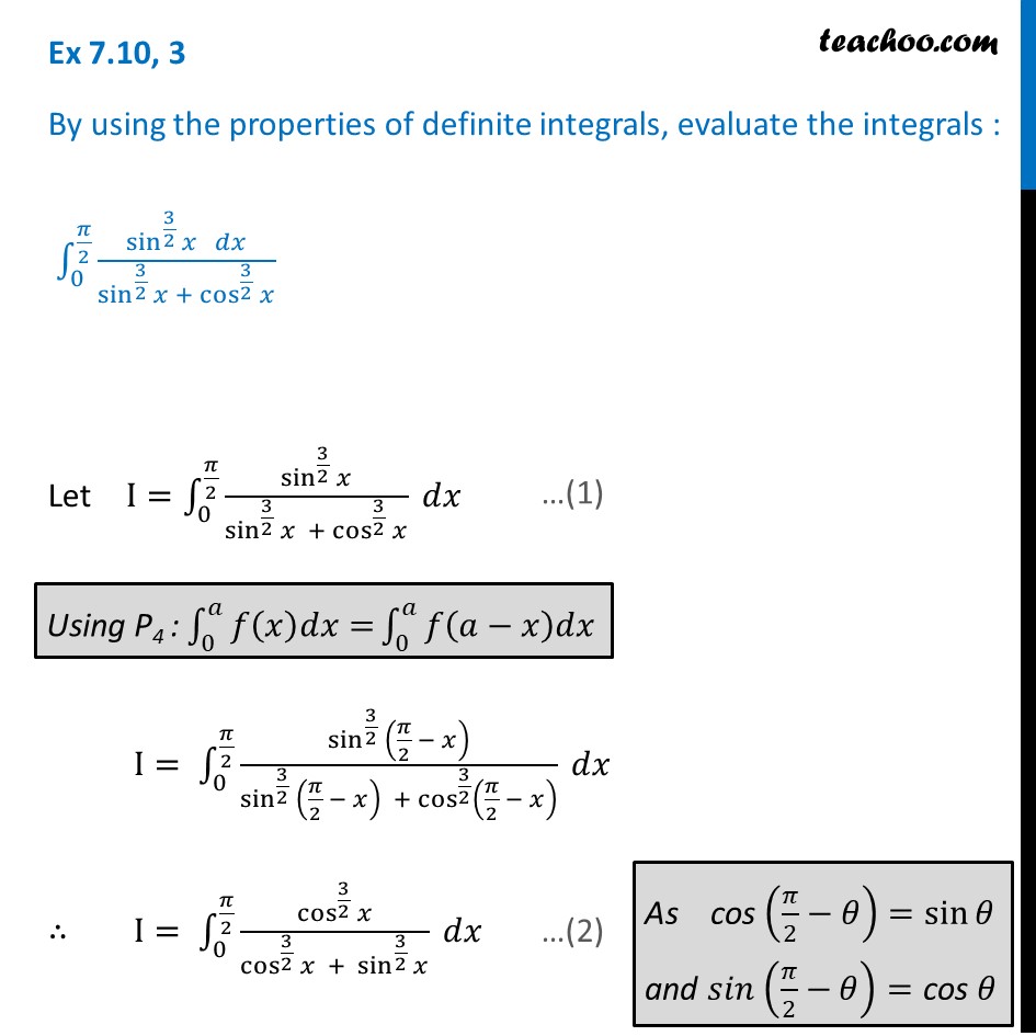 Ex 7.10, 3 - Evaluate integral sin3/2 x dx / cos3/2 x - Ex 7.10