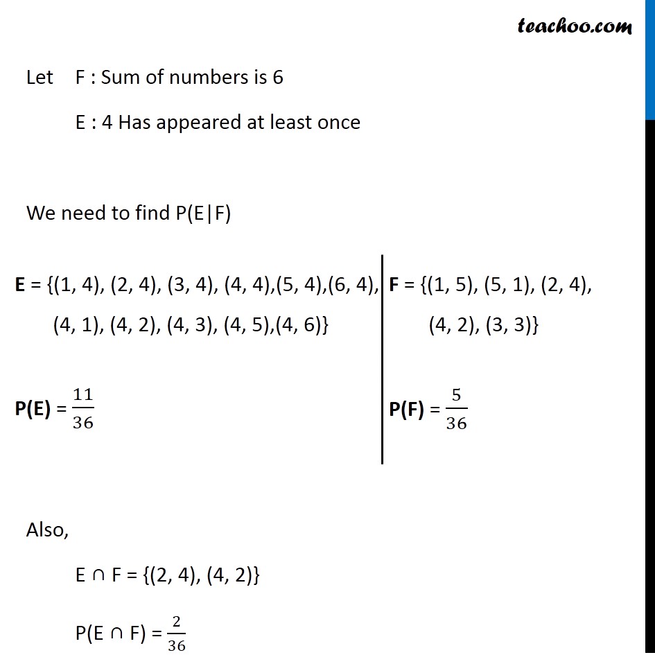Example 6 - Chapter 13 Class 12 Probability - Part 2
