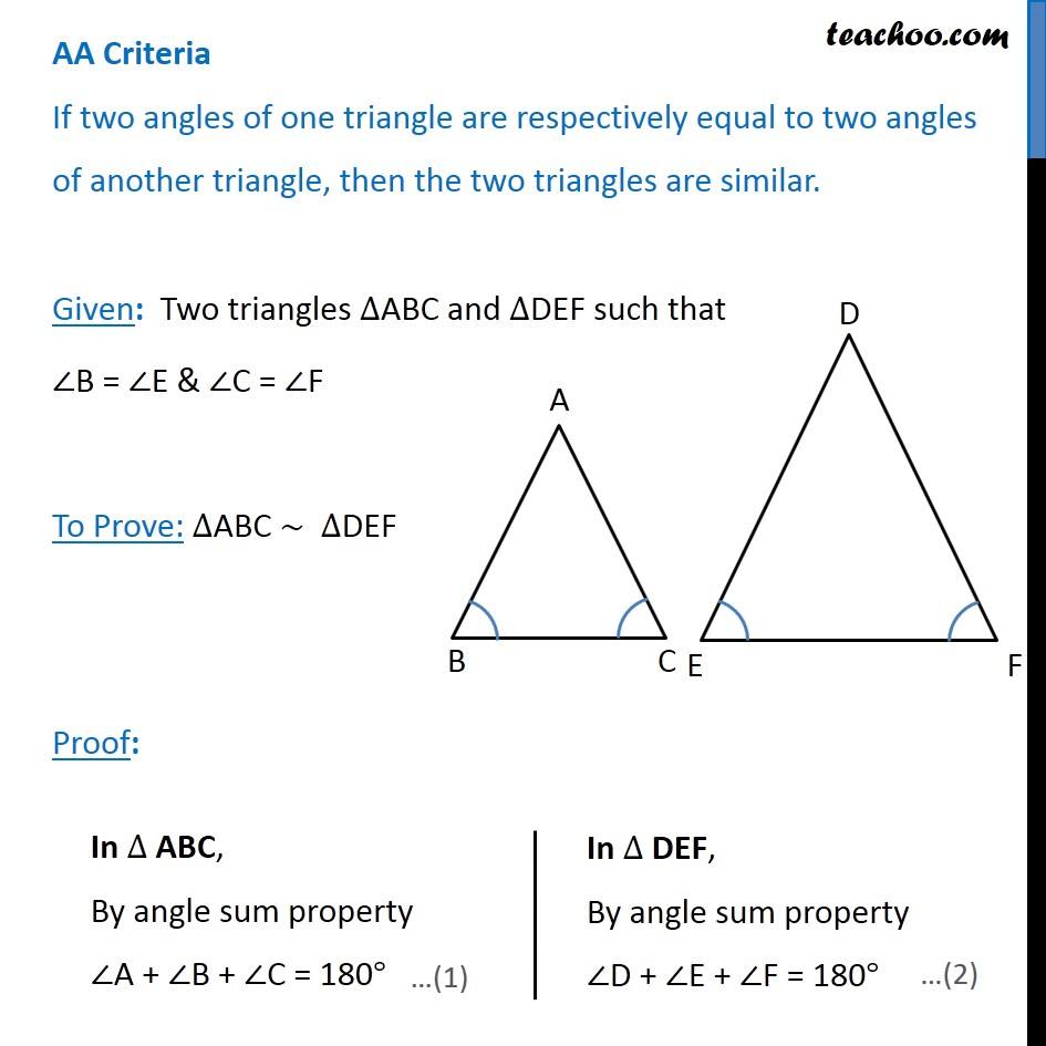 Aa Similarity Criteria Chapter 6 Class 10 Ncert Cbse Maths 4875