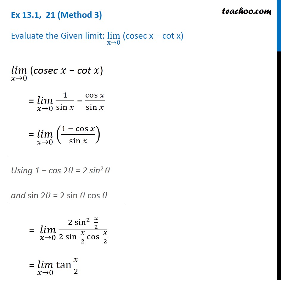 Ex 13.1, 21 - Chapter 13 Class 11 Limits and Derivatives - Part 6