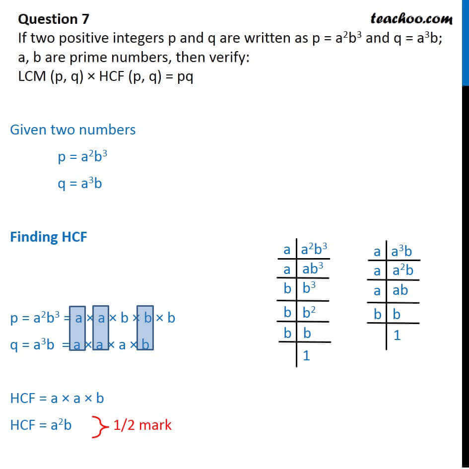 If P = A^2 B^3 And Q = A^3 B; A, B Are Prime Numbers, Then Verify: LCM