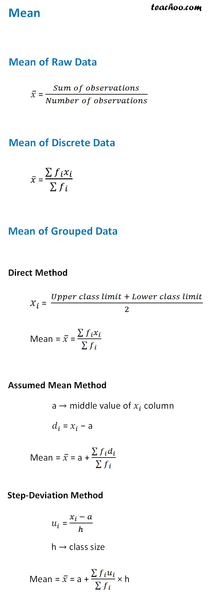 Mean Median Mode Formula