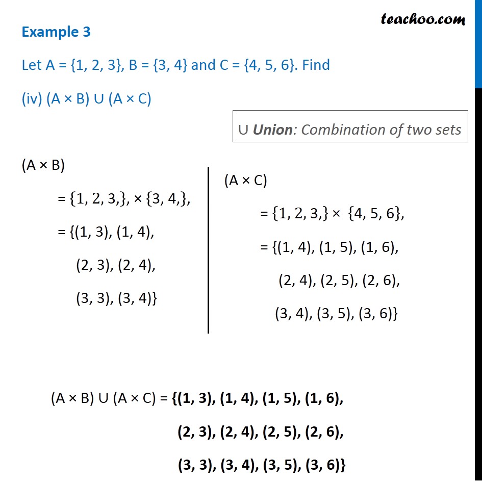 Example 3 Let A 1 2 3 B 3 4 And C 4 5 6