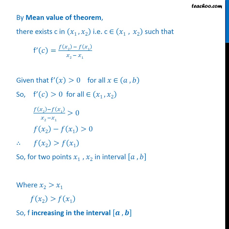 Misc 16 - Let F Be A Function Defined On [a, B], F'(x) > 0 - Miscellan