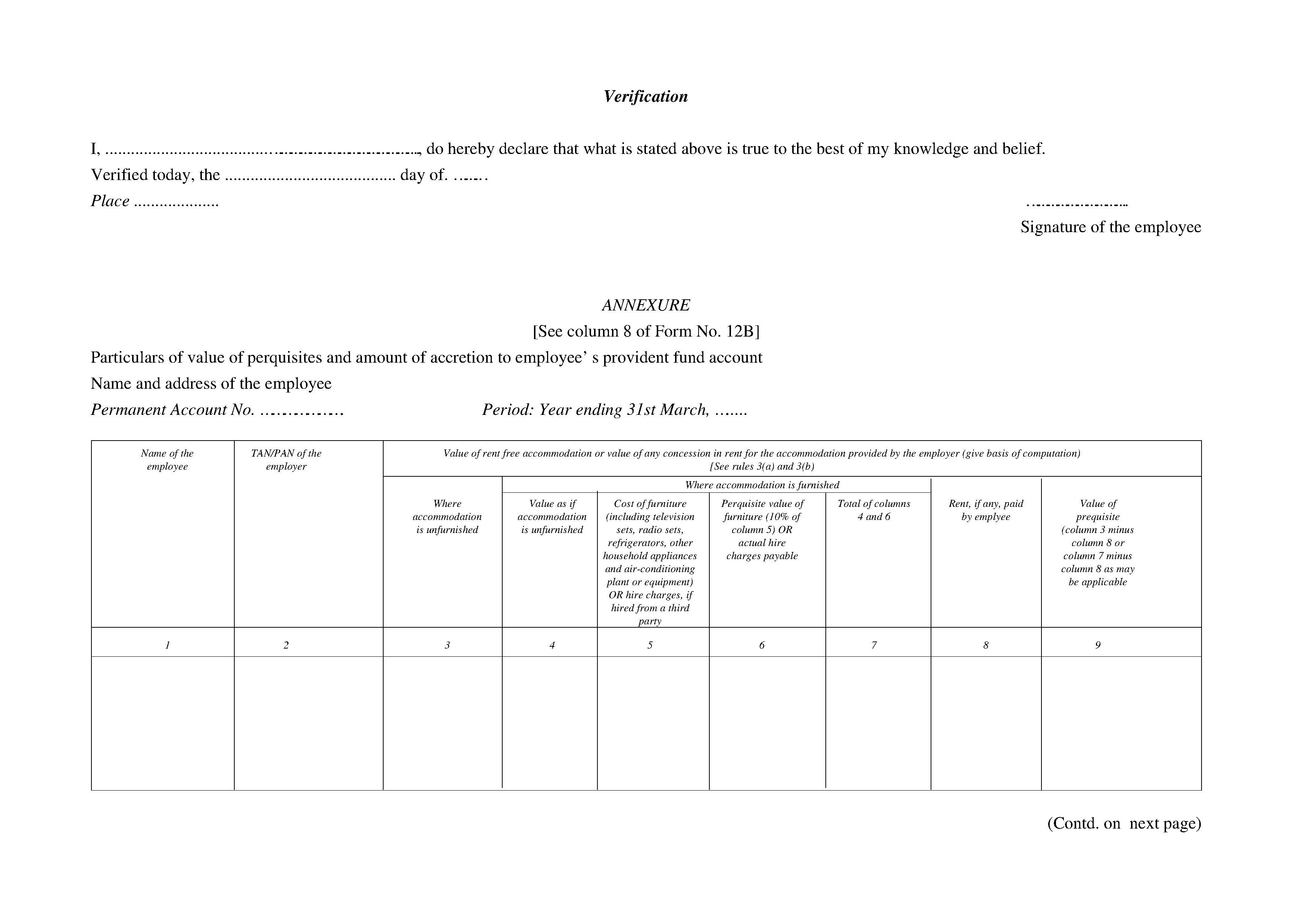 Form 12B To Be Submitted On New Joining - Payroll Processing Procedure