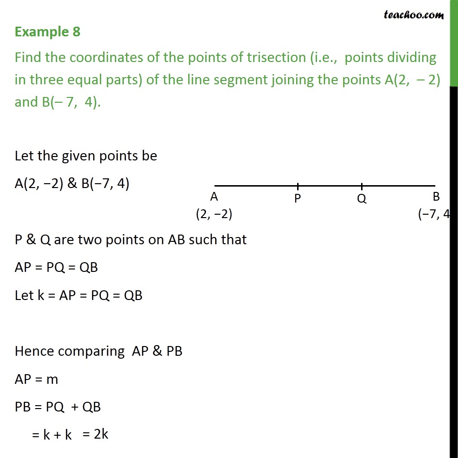 Example 8 Find Coordinates Of Points Of Trisection Section Formula 9136
