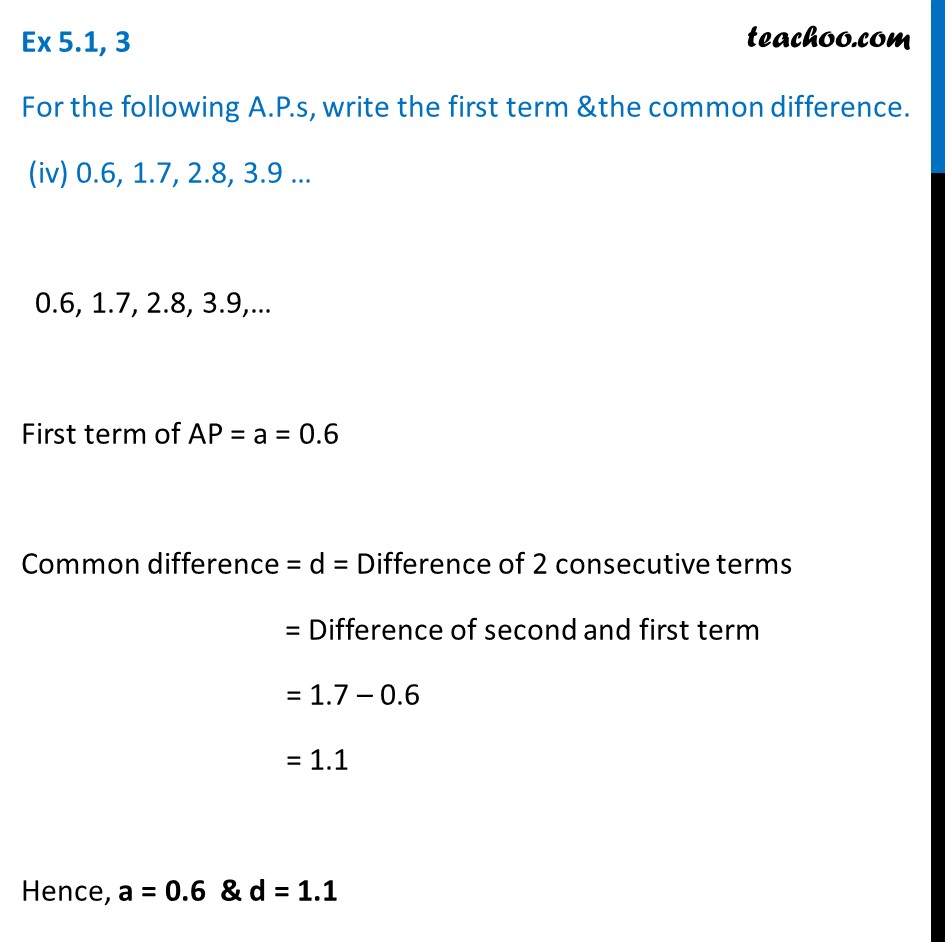 Ex 5.1, 3 - Chapter 5 Class 10 Arithmetic Progressions - Part 5