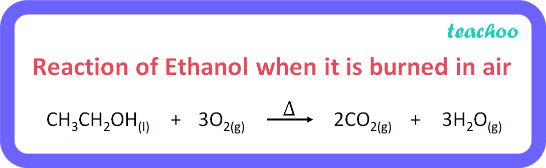 What Happens When (a) Ethanol Is Burnt In Air? (b) Ethanol Is Heated