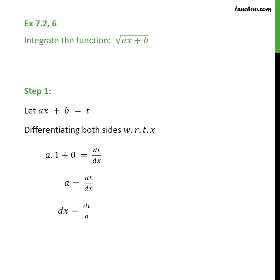 Ex 7.2, 6 - Integrate root(ax + b) - Chapter 7 Class 12 - Ex 7.2