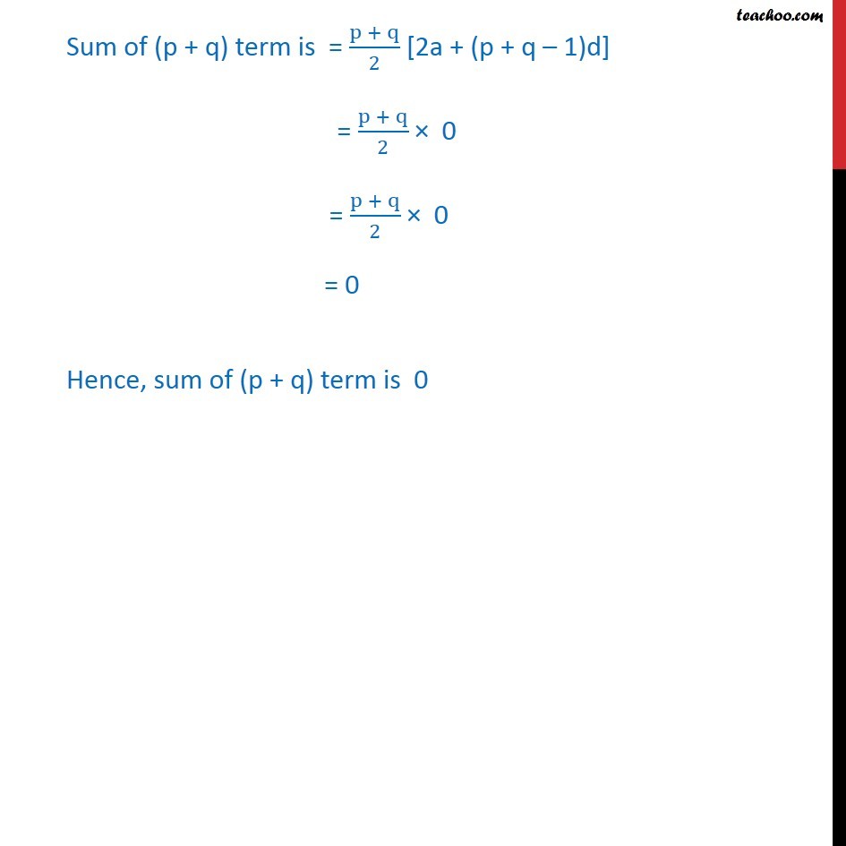 Question 10 - If Sum Of First P Terms Of AP Is Equal To - Arithmetic P