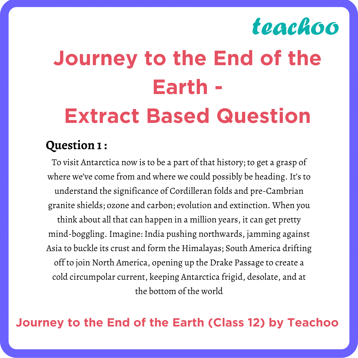 journey to the end important questions
