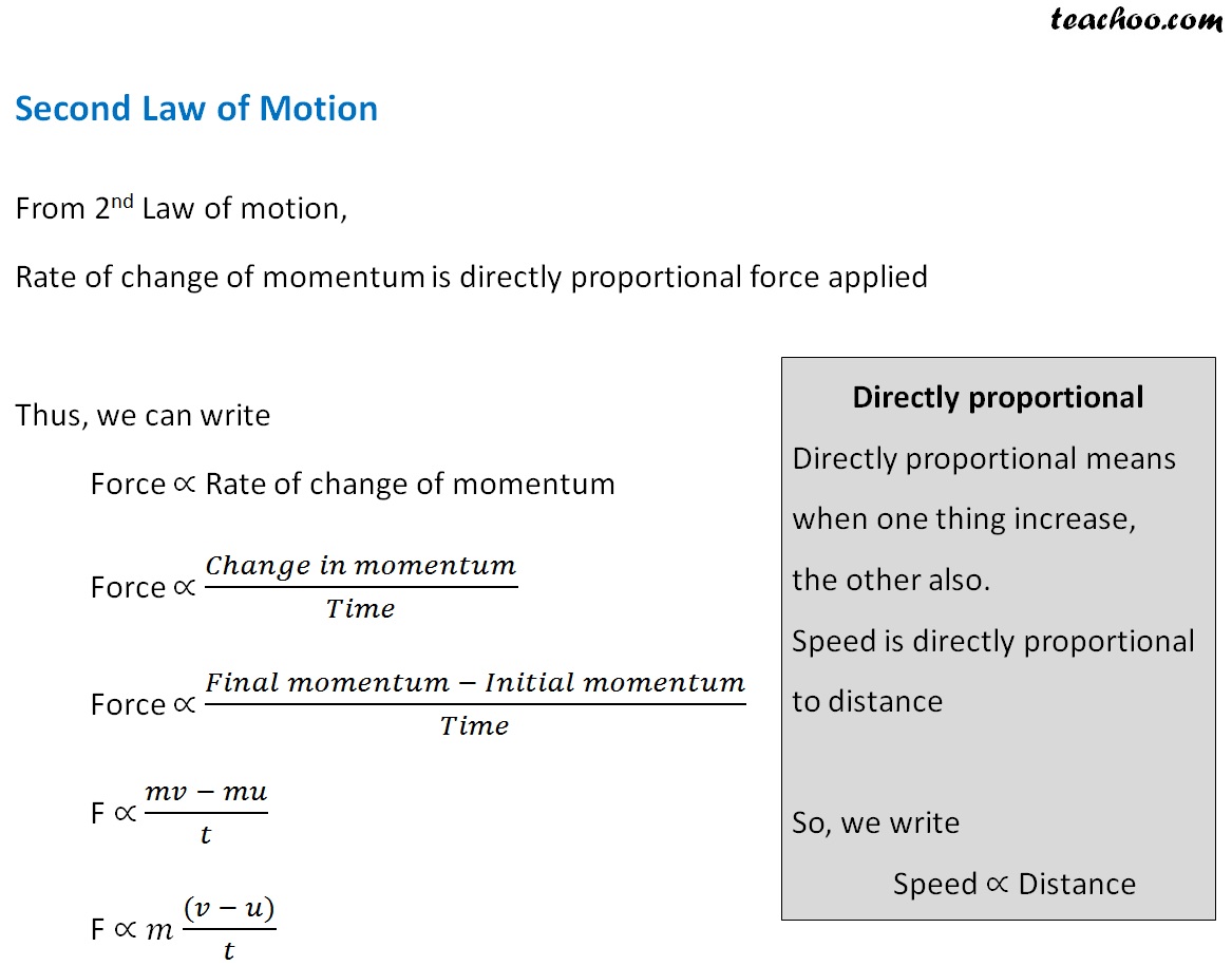 Newtons Second Law Of Motion Definition And Examples Teachoo 9243