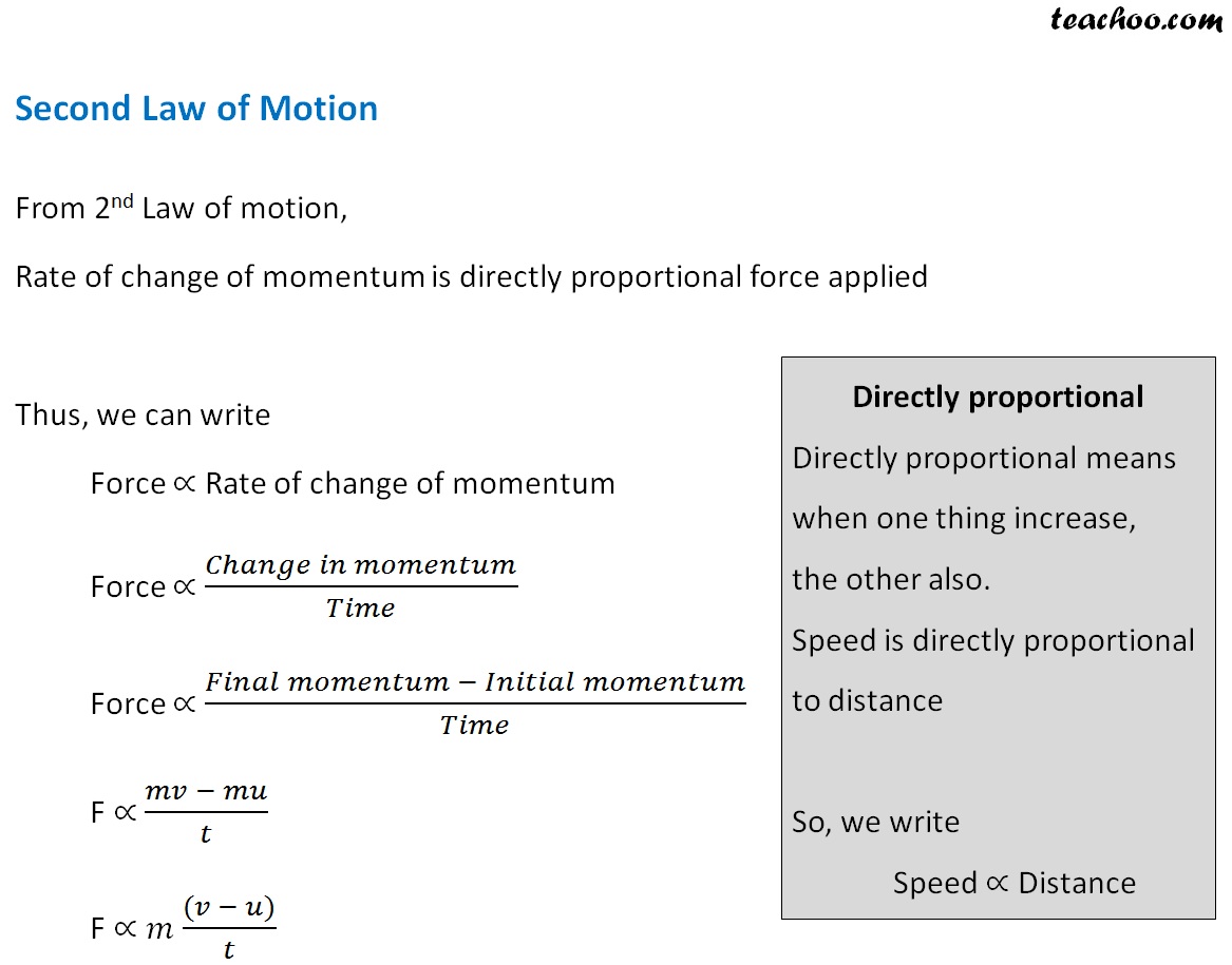 Newtons Second Law Of Motion Definition And Examples Teachoo 