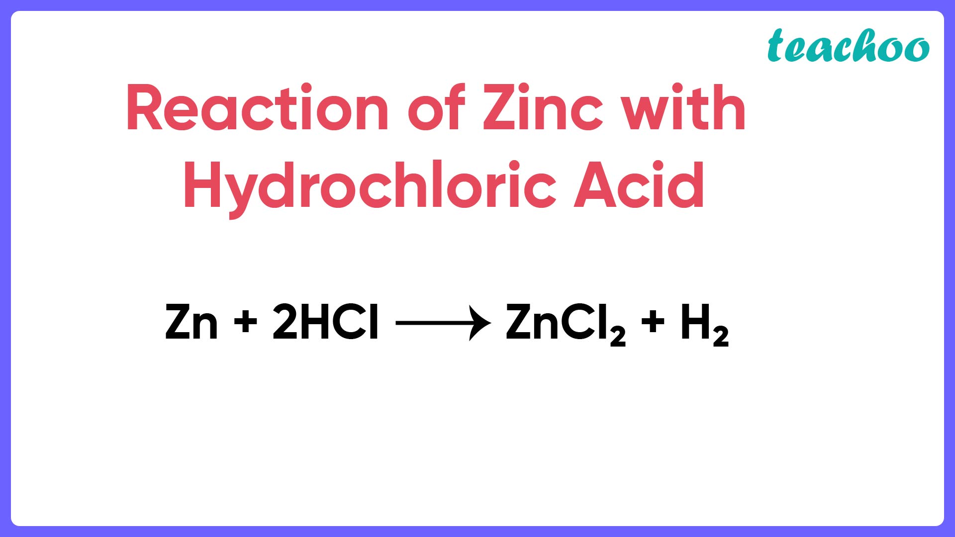 Assertion (A) When zinc is added to dilute hydrochloric acid, hydro