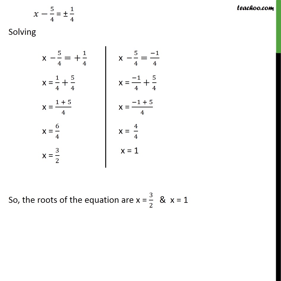 Example 7 - Solve 2x2 - 5x + 3 = 0 by completing the square - Examples