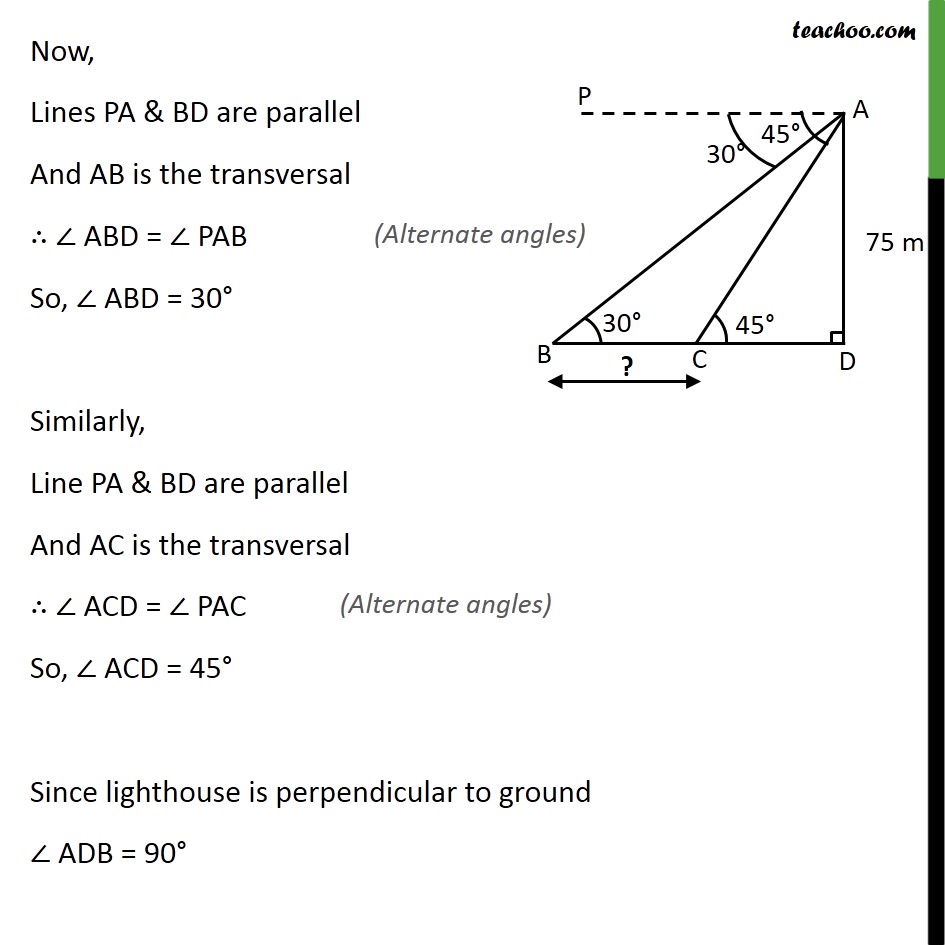 Ex 9.1, 13 - Chapter 9 Class 10 Some Applications of Trigonometry - Part 2