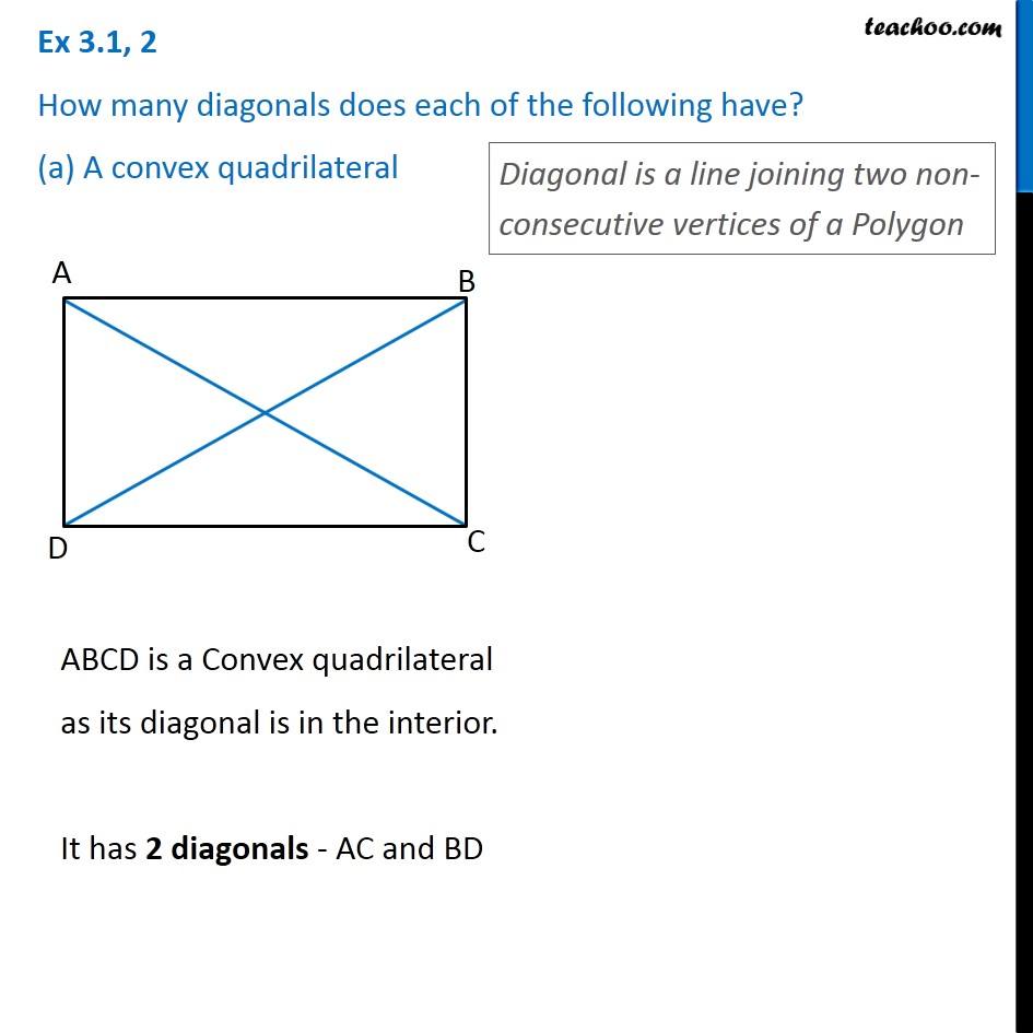 Ex 3.1, 2 - How many diagonals does each have? (a) A convex