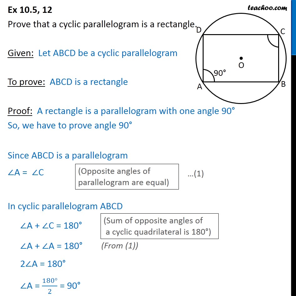 ex-10-5-12-prove-that-cyclic-parallelogram-is-a-rectangle