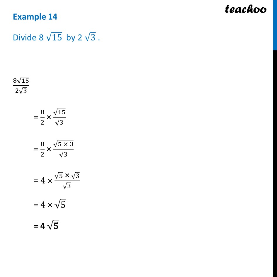 example-14-divide-8-root-15-by-2-root-3-chapter-1-class-9