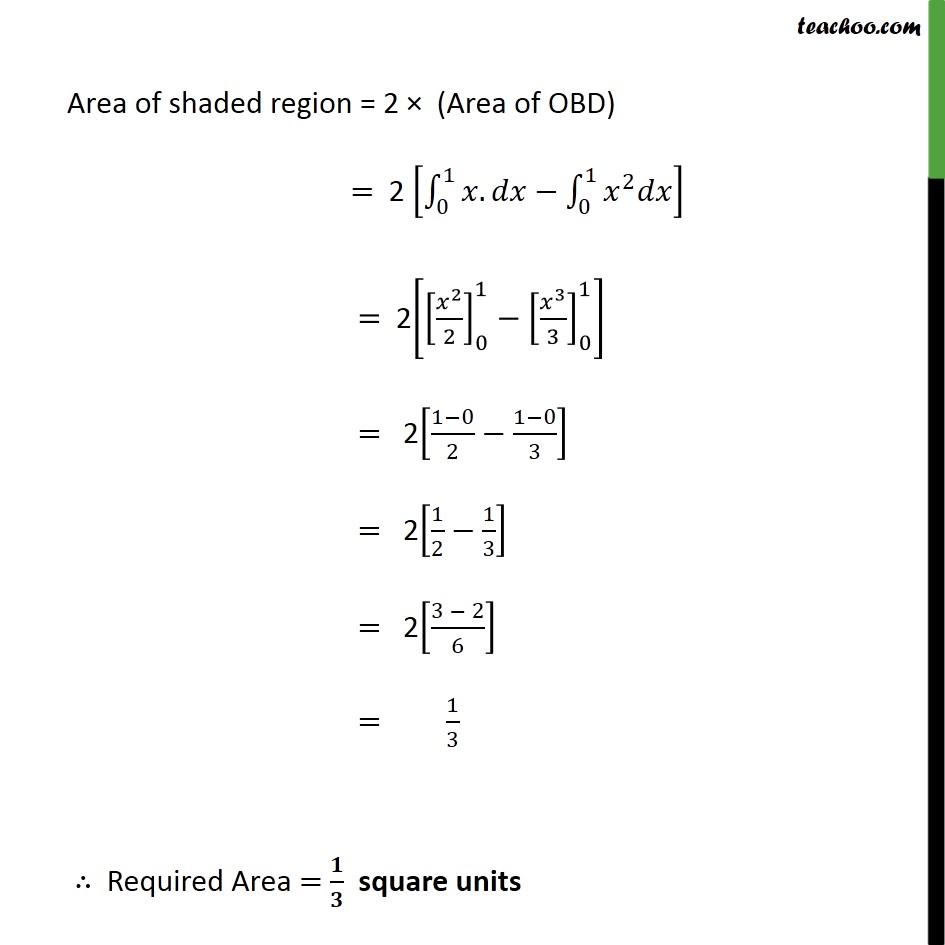 Ex 8 1 9 Class 12 Find Area Bounded By Parabola Y X 2 And Y X