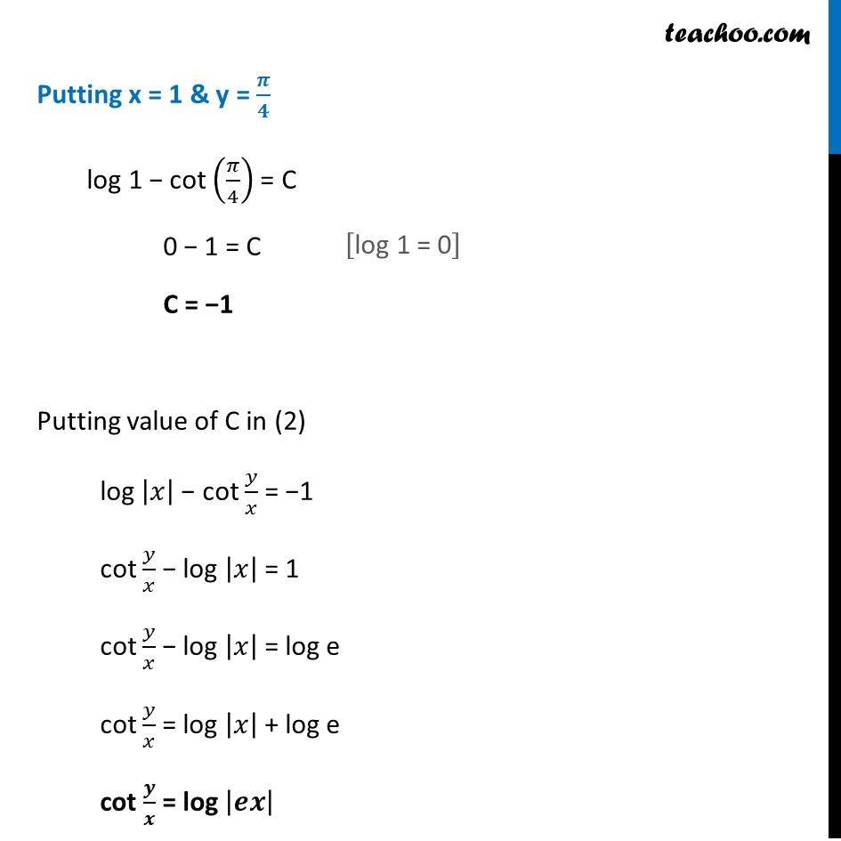 Ex 9.4, 13 - Find particular solution: [x sin2 (y/x) - y] dx