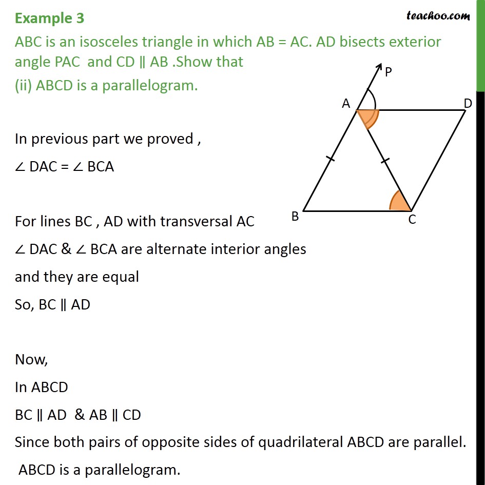 Example 3 Abc Is An Isosceles Triangle In Which Ab Ac 9990