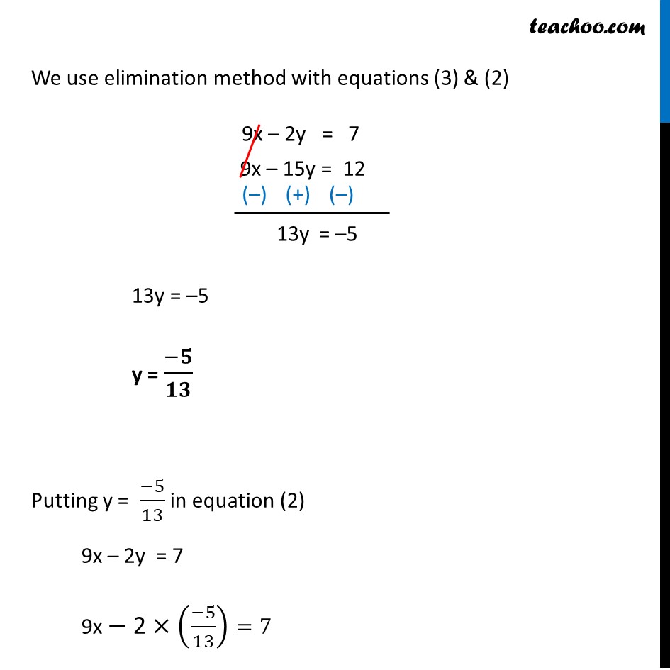 Ex 3 4 1 Solve By Elimination And Substitution I X Y 5 2x 3y