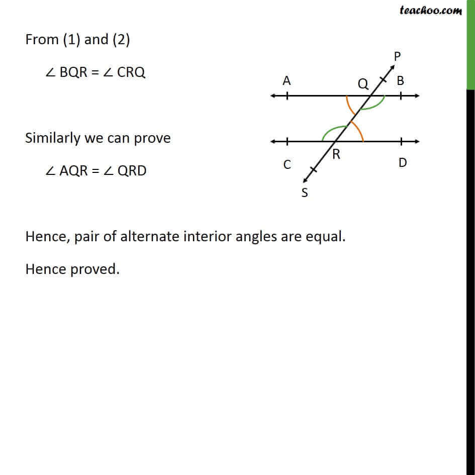 Theorem 62 Class 9 Alternate Interior Angles Are Equal Theorems 