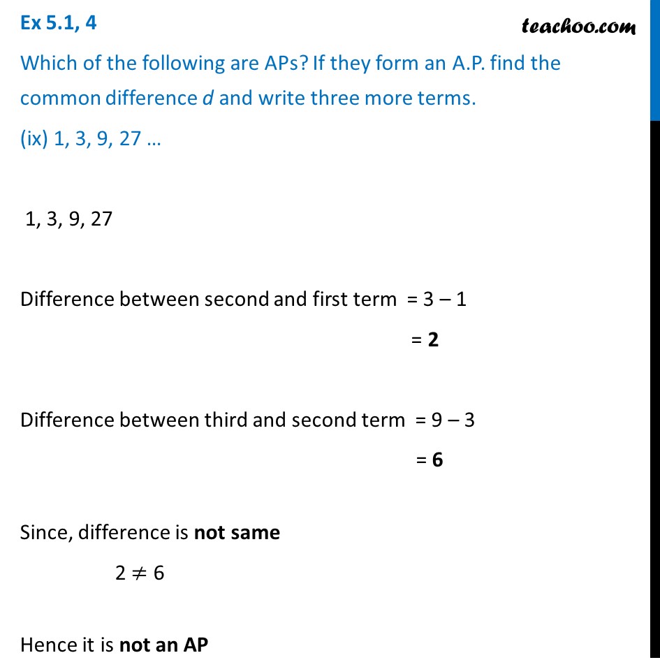 Ex 5.1, 4 (vi) - (x) - Chapter 5 Class 10 Arithmetic Progressions - Part 10
