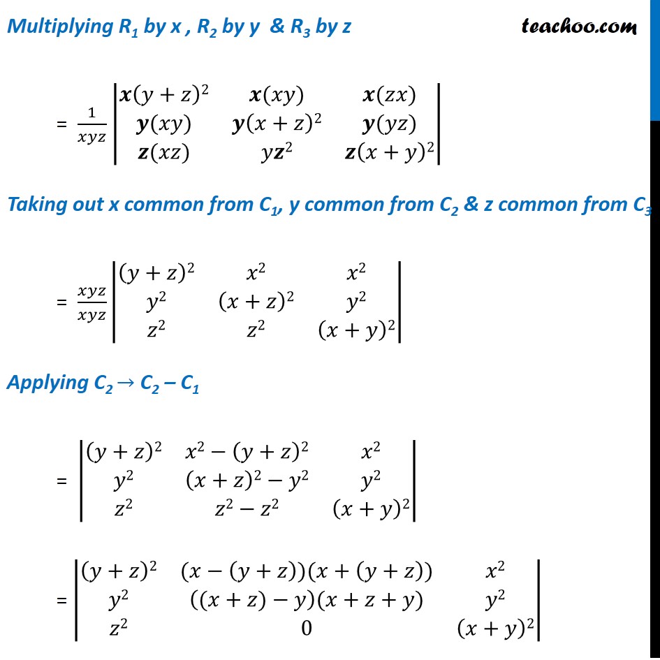 Example 32 Show That Determinant 2xyz X Y Z 3 Class 12