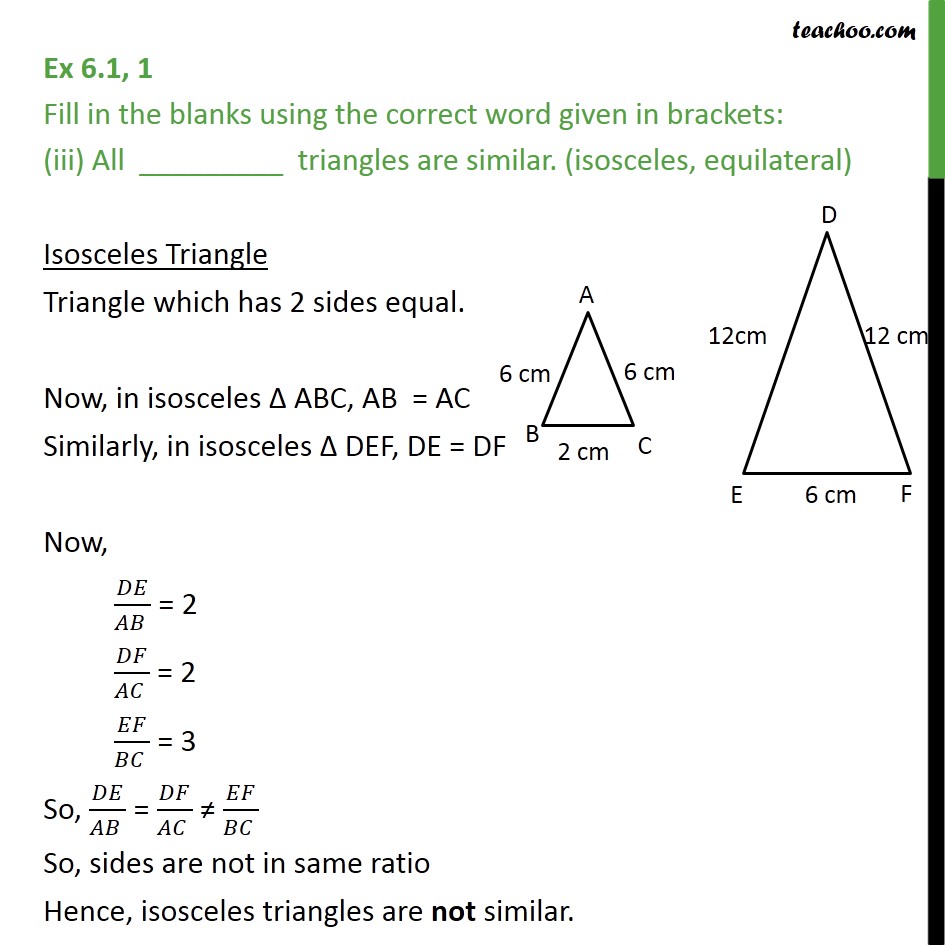 Ex 6.1, 1 - Chapter 6 Class 10 Triangles - Part 3