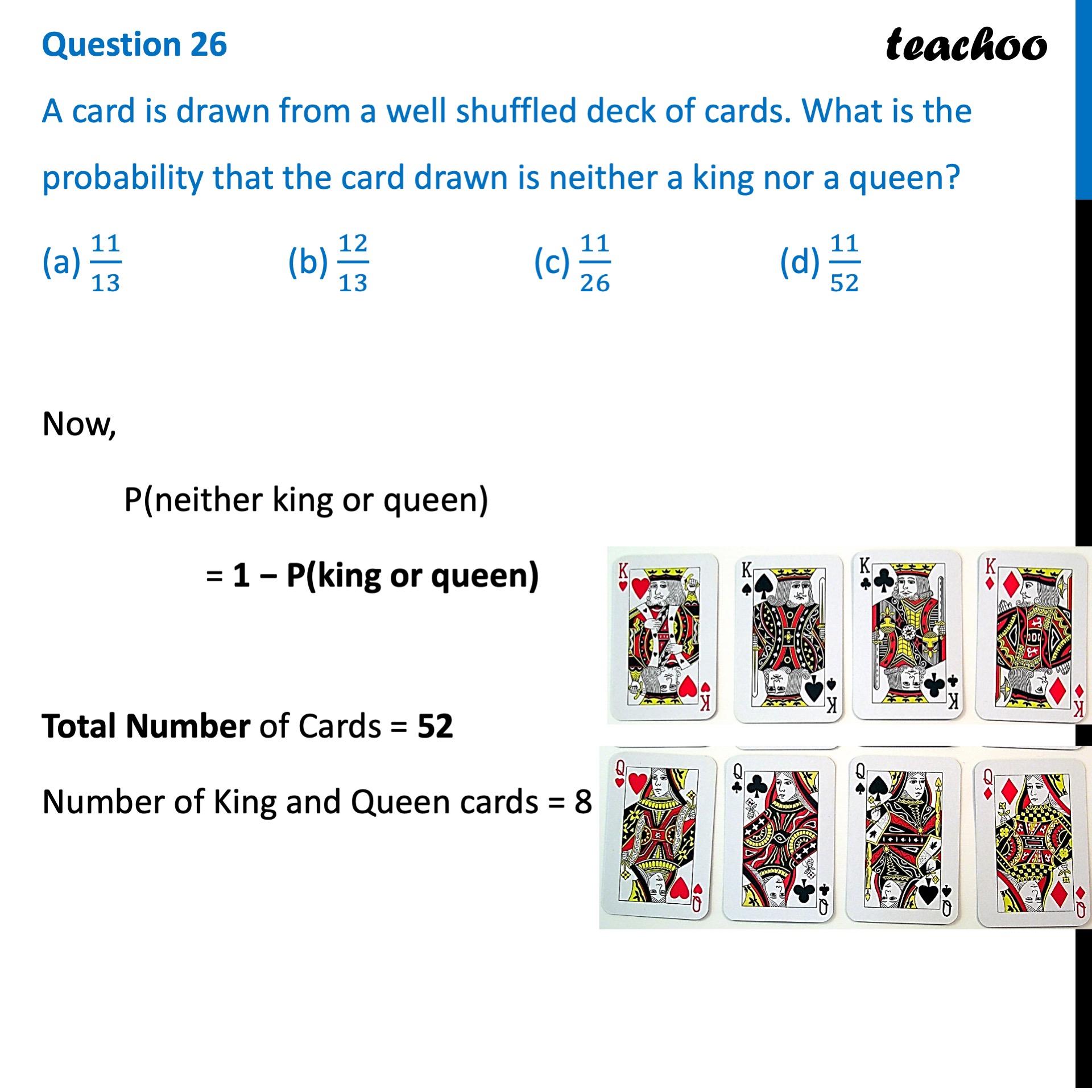 ques-26-mcq-a-card-is-drawn-from-a-well-shuffled-deck-of-cards
