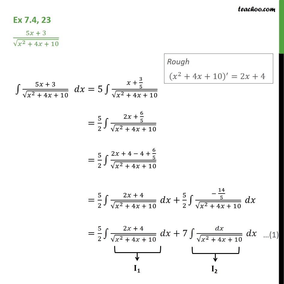 ex-7-4-23-integrate-5x-3-root-x-2-4x-10-teachoo