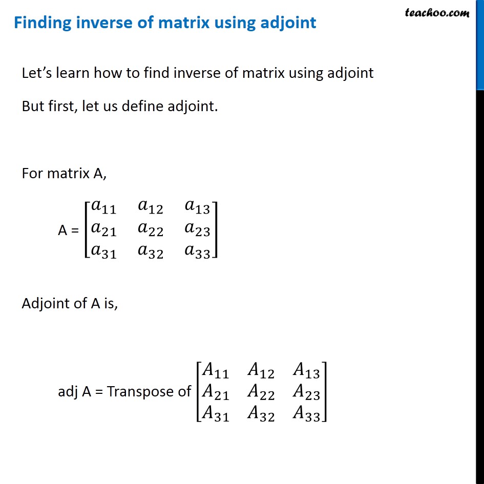 how to find adjoint of matrix