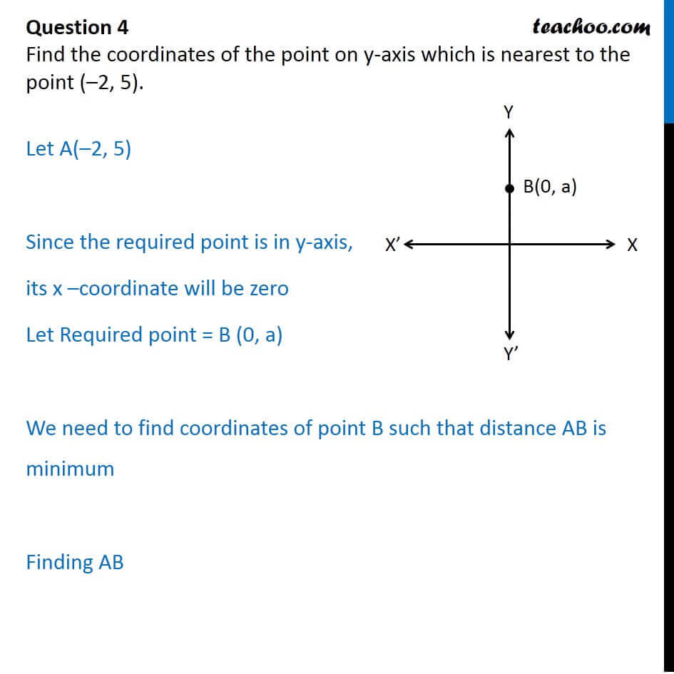 Find coordinates of point on y-axis which is nearest to (-2, 5)