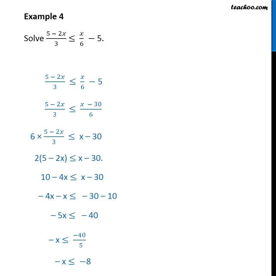 Example 4 - Solve 5 - 2x /3