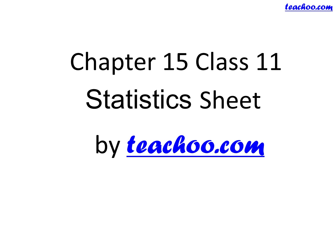 Chapter 15 Class 11 Statistics Formula Sheet - Miscellaneous