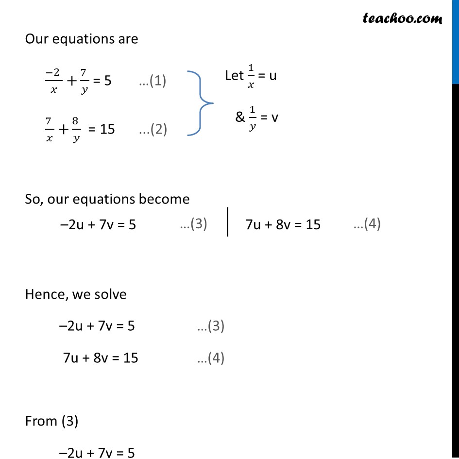 Ex 3.6, 1 (v) and (vi) - Chapter 3 Class 10 Pair of Linear Equations in Two Variables - Part 2
