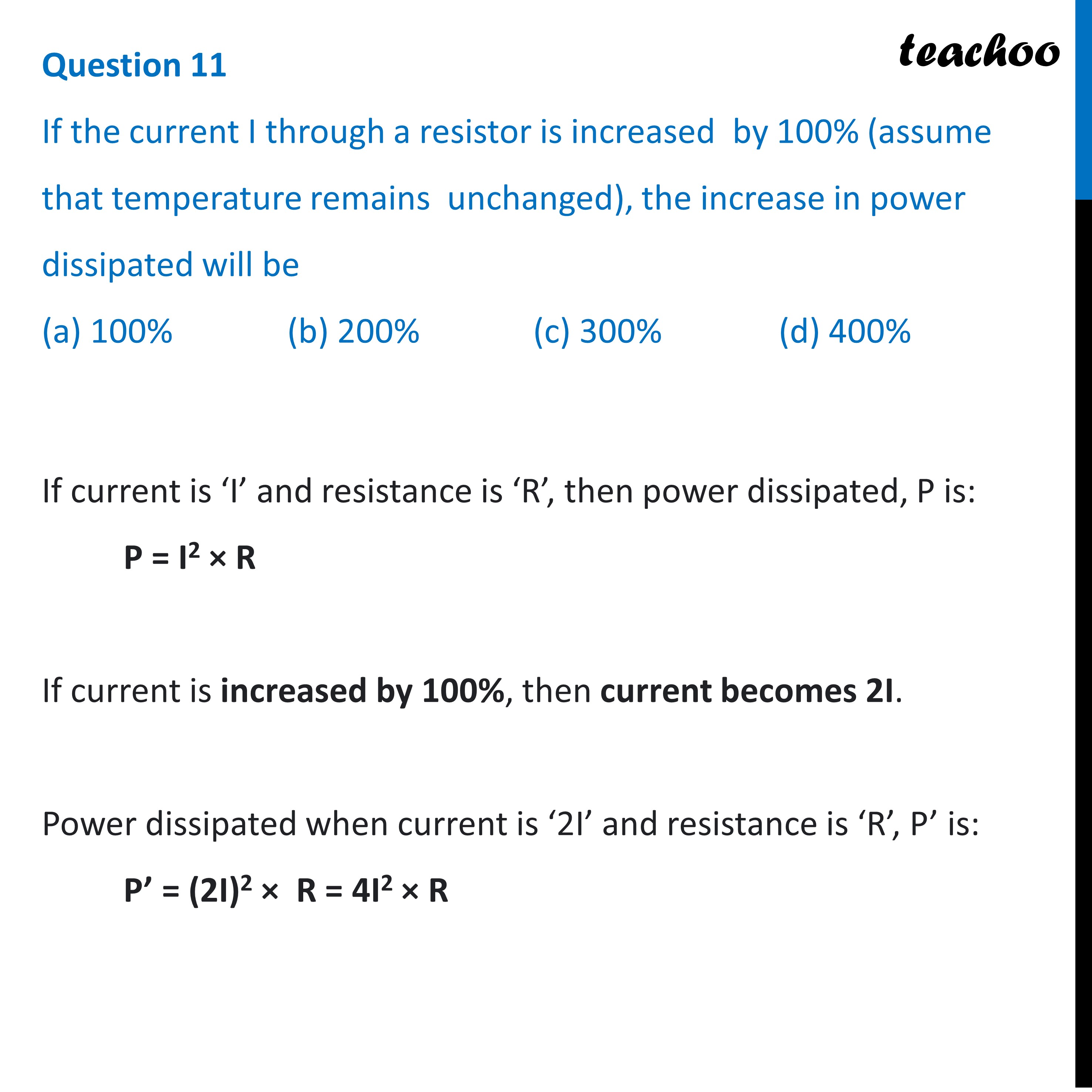 mcq-if-the-current-i-through-a-resistor-is-increased-by-100-assume