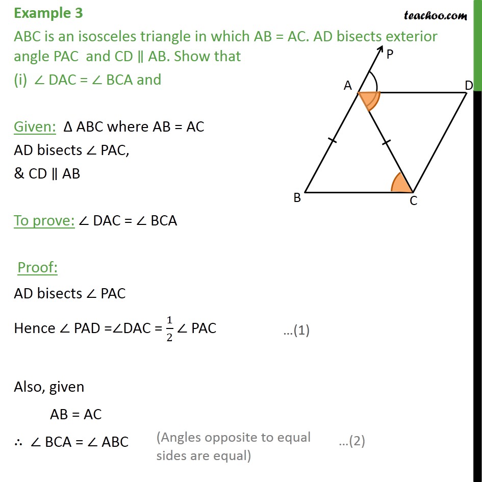 Example 3 Abc Is An Isosceles Triangle In Which Ab Ac