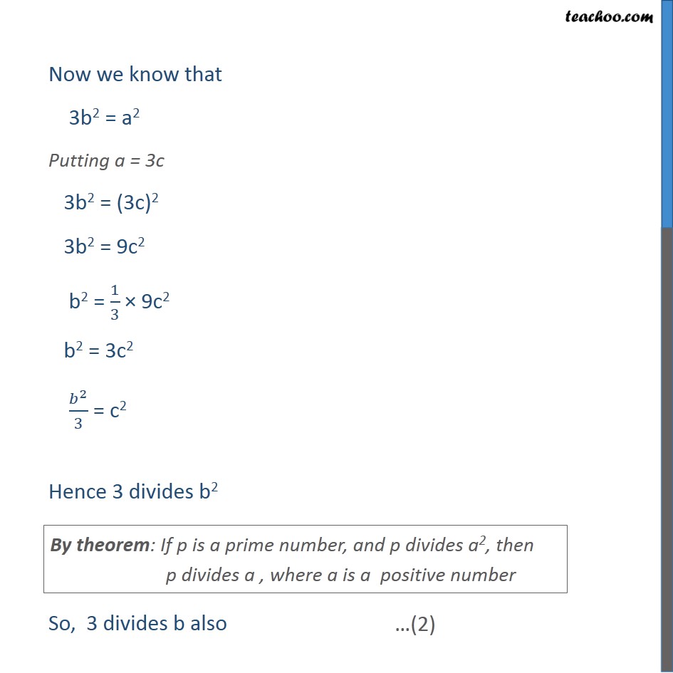 Example 9 Prove That Root 3 Is Irrational Chapter 1