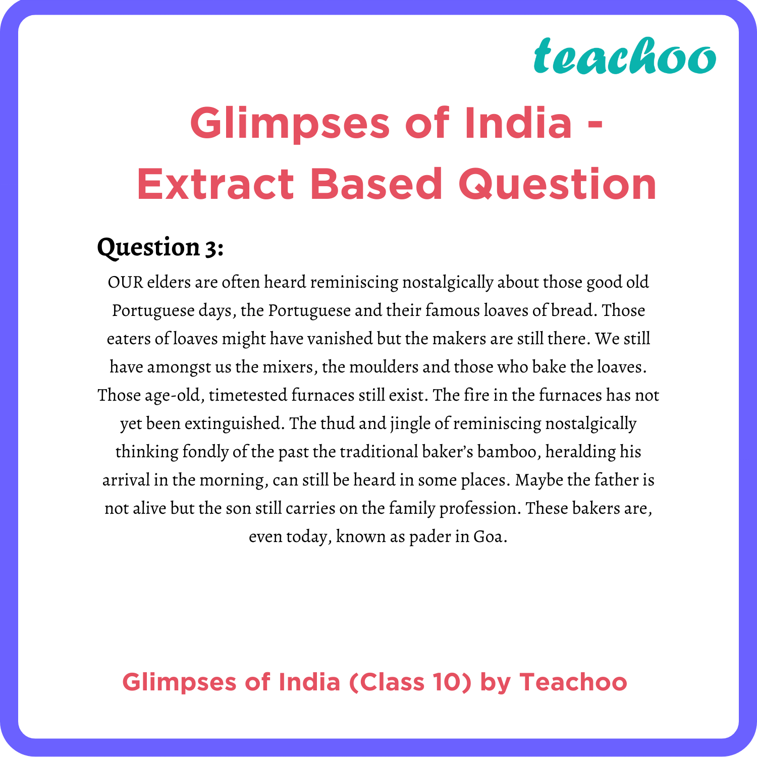 english-class-10-glimpses-of-india-extra-question-first-flight